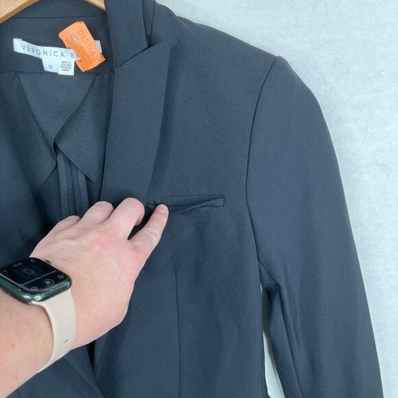 Veronica Beard Black Iconic Scuba Dickey Jacket Blazer Bi-Stretch Womens Size 00 - Picture 5 of 15